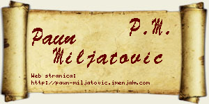 Paun Miljatović vizit kartica